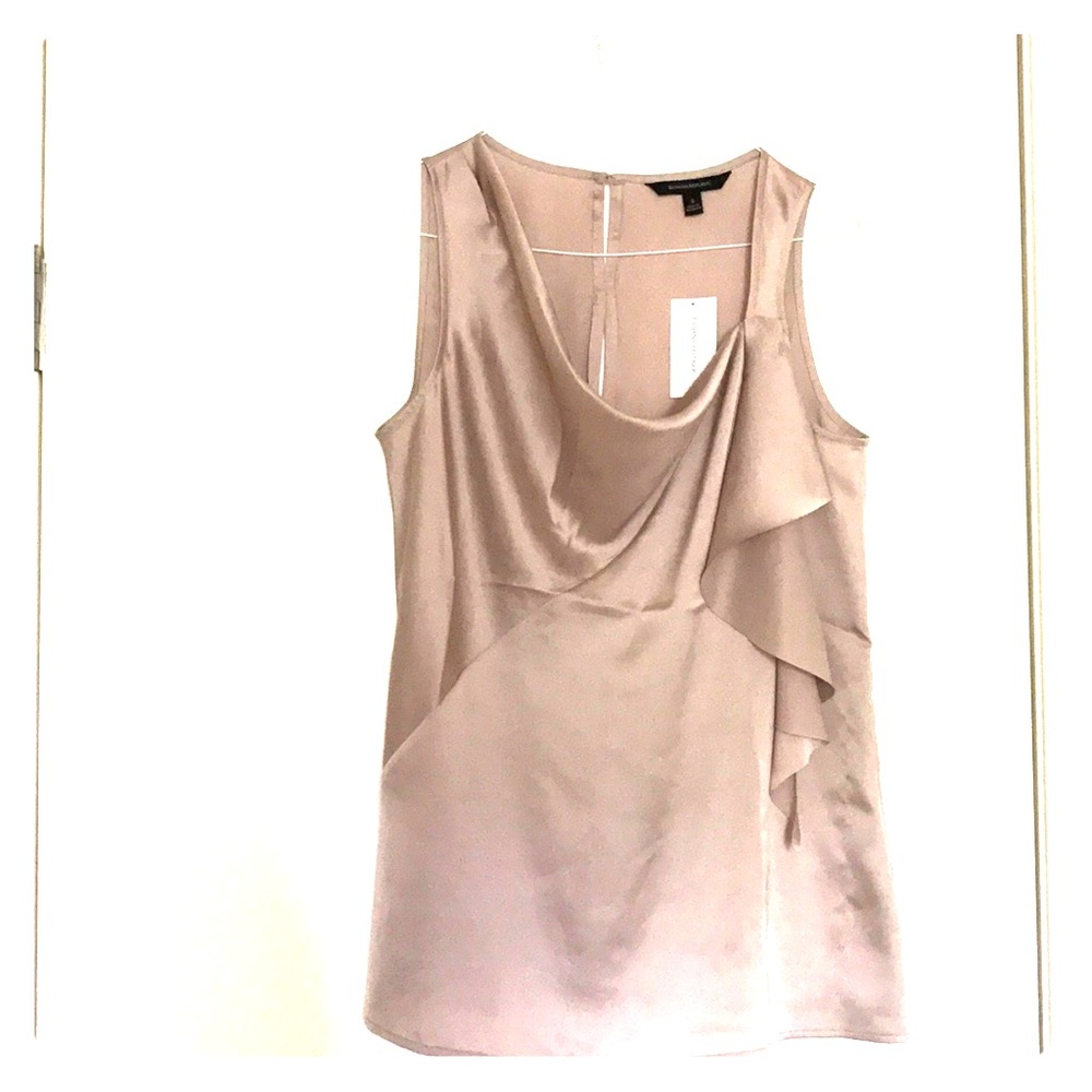 Banana republic draped neck champagne dress shirt